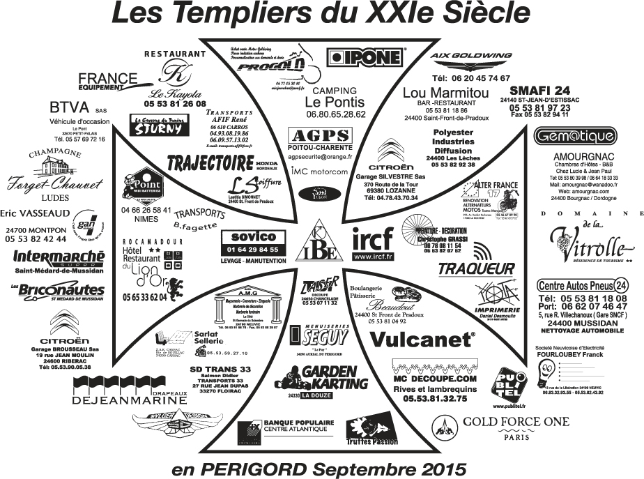 T-shirt Les Templiers 2015 — sponsors au dos