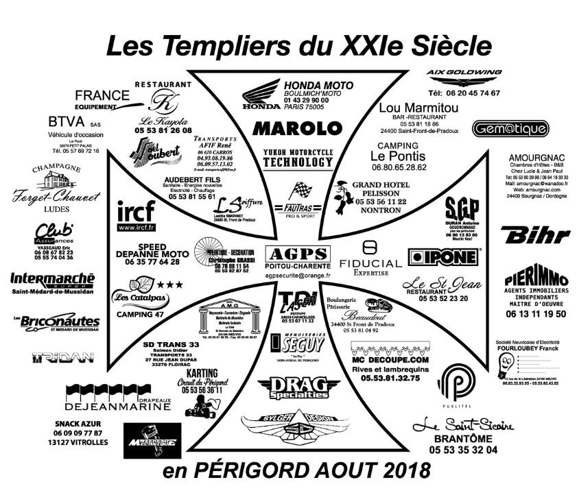 T-shirt Les Templiers 2018 — sponsors au dos