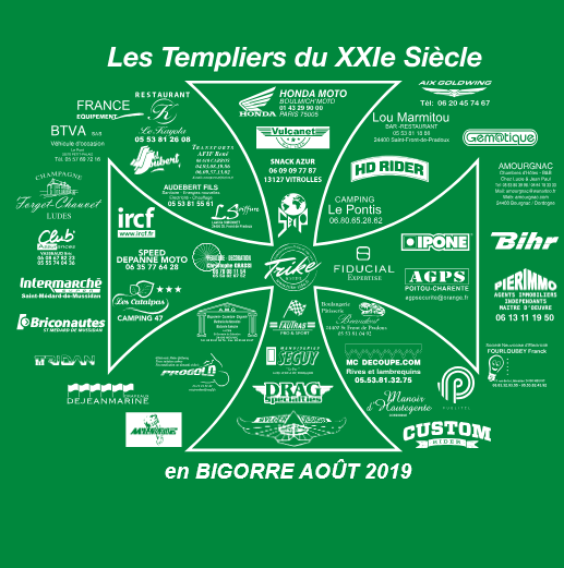 T-shirt Les Templiers 2019 — sponsors au dos